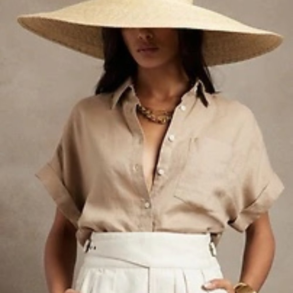 Banana Republic Linen Resort Shirt - Large